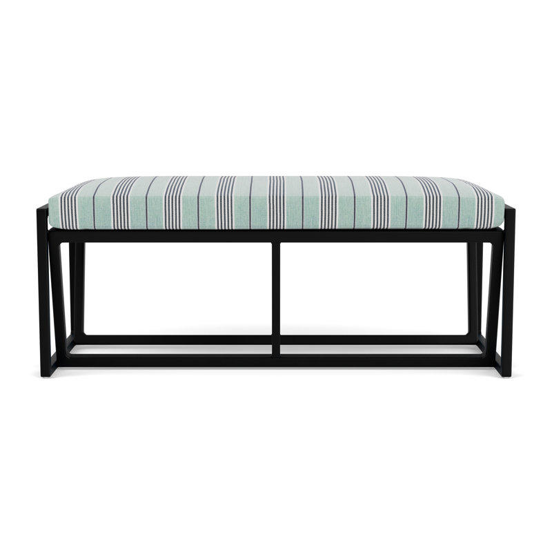 Summit Outdoor Dining Bench, Ebony, Hansen Seaglass