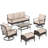 7-person Patio Conversation Set With Swivel Lounge Chairs & Ottomans