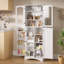 Grand garde-manger de style campagnard - Porte en verre acrylique, portes de garde-corps et tablettes réglables-262177281