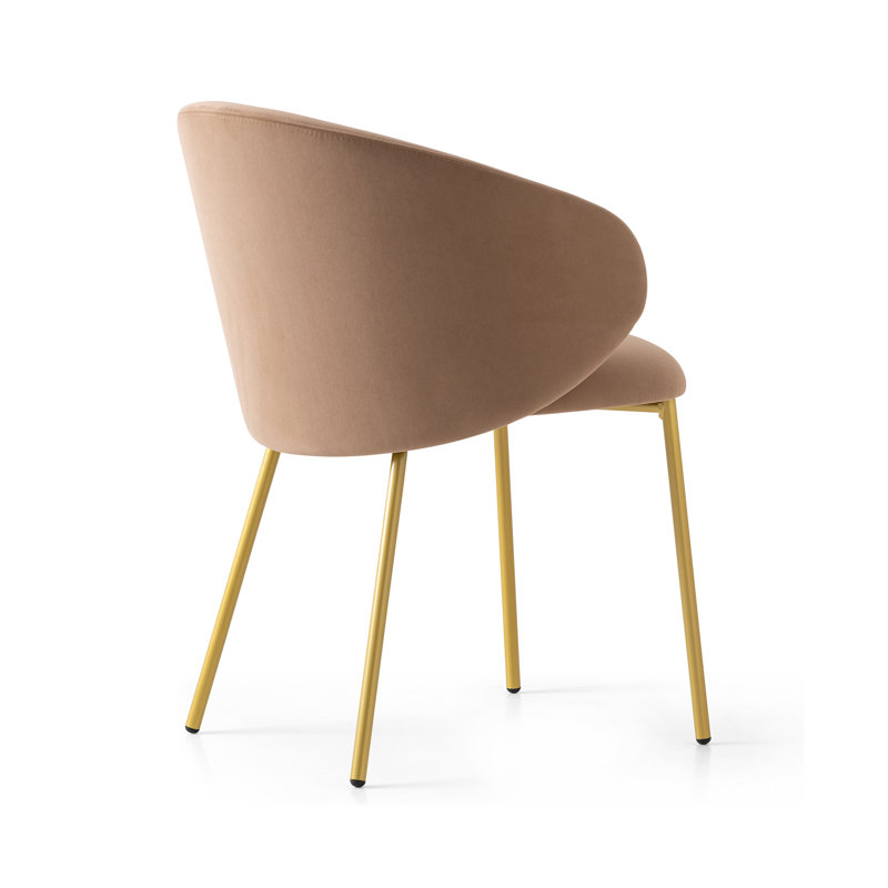 Tuka Upholstered Armchair with Metal Frame, Camel Brown, Matte Black