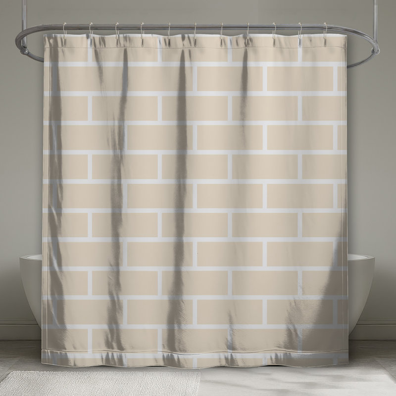 Rideaux de douche muraux beige brique extra longs, 70in W x 84in H