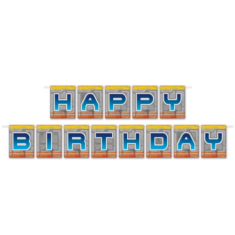 Ensemble de 12 banderoles en forme d'anniversaire 6 po x 12 pi