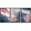 "Aquarelle rose, coup bleu, collage flou, formes abstraites, illustrations, art moderne", 3 pièces-98696074-98696073