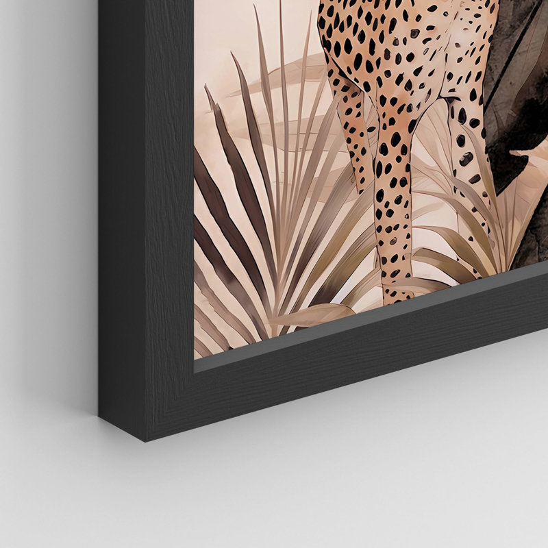 «Tropical Island Jungle Palm Leaf», impression sur papier 4 pièces, Noir, H 14 po x l 11 po