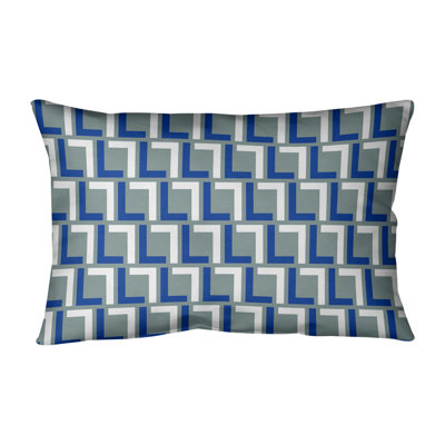 Geometric Leather/Suede Reversible Throw Pillow