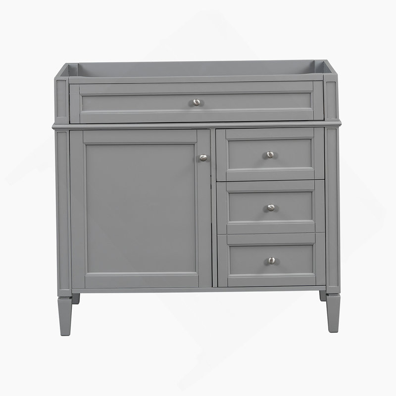 Meuble-lavabo de 36 po sans lavabo supérieur, armoire de rangement moderne avec 2 tiroirs et un tiroir rabattable (n'inclut pas le lavabo)