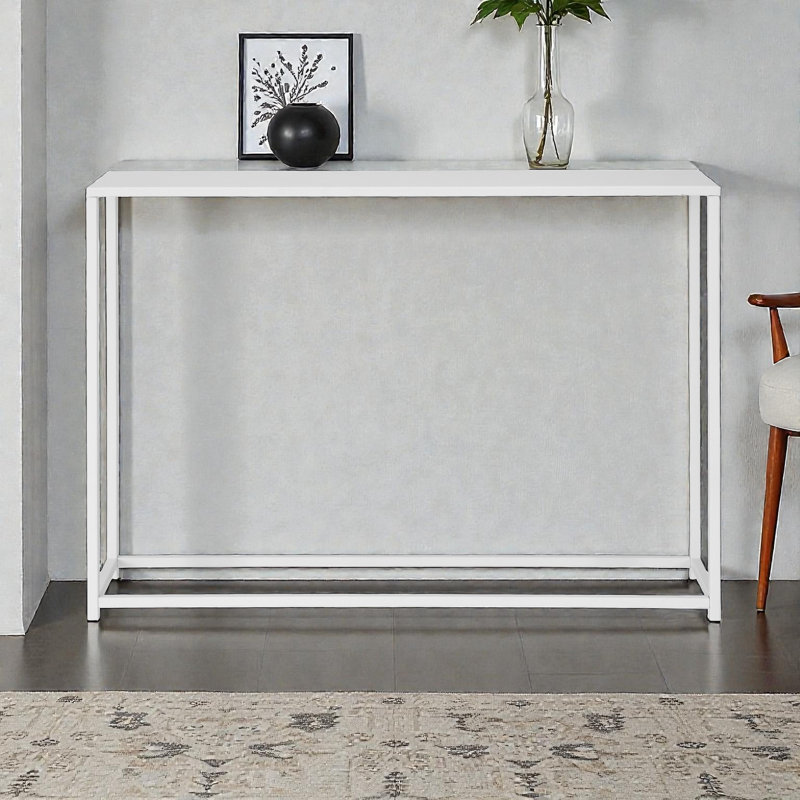 Console Pangea Home Weidler Miley, Blanc, H 27,5 po x l 38 po x P 8 po