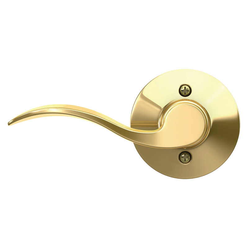 Accent Lever Hall and Closet Lock, Bright Brass