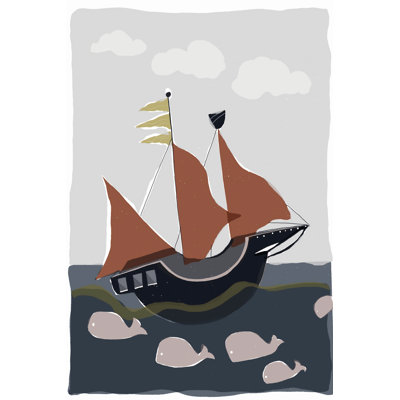 Oceans Ahoy II - Wrapped Canvas Painting