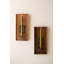 Applique murale en bois avec porte-bougie cuillère en fer recyclé