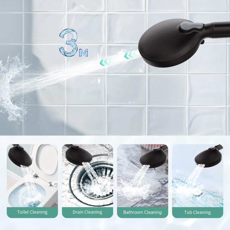 Pomme de douche filtrée avec 4 filtres, Bronze frotté à l'huile