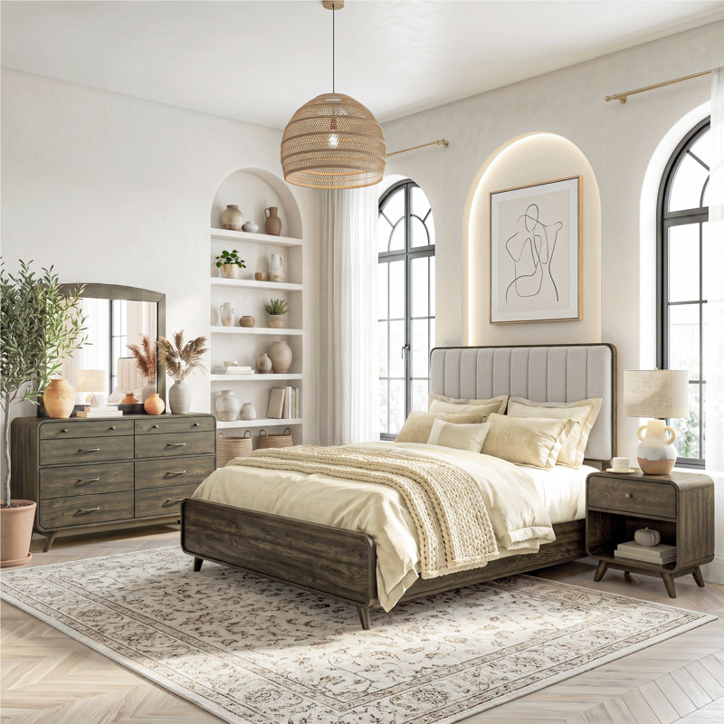 Ensemble de chambre à coucher 4 pièces en bois massif Marlowe