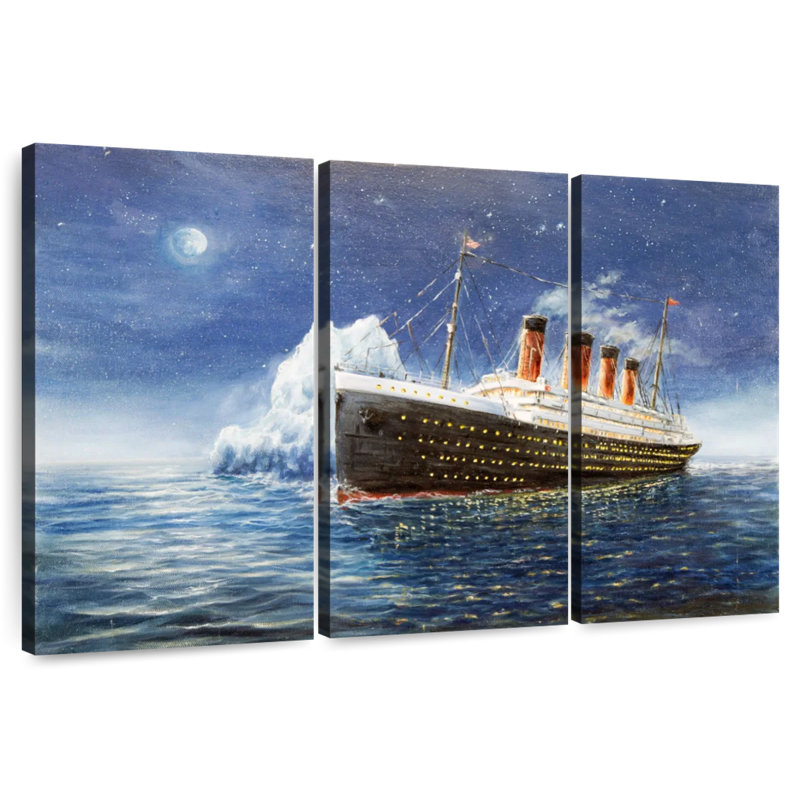 Aletra Titanic Sailing At Night, 42" H x 65" W