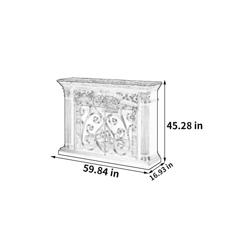 Retro simulation electronic fireplace TV stand