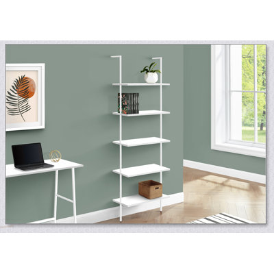 Bibliothèque moderne à 5 niveaux avec tablettes ouvertes pour le bureau et la chambre à coucher, parfaite pour le rangement et l'organisation