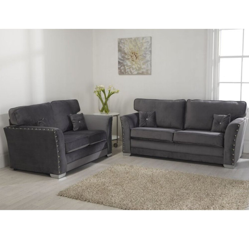 Sinta 2 Seater Chenille Sofa, Mink Chenille