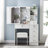 Amarula Small Vanity with LED Light Mirror,Ample Storage Space with 6 Drawers & Detachable Light Bulbs,Dressing Table with Stool for Bedroom