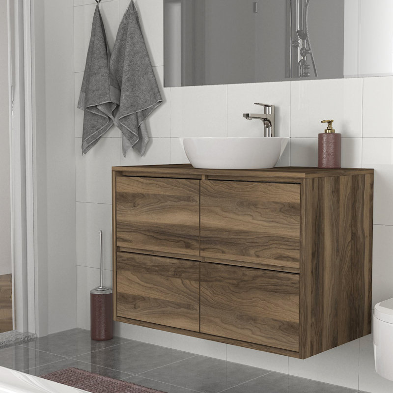 Inārs 90cm Single Bathroom Vanity Base Only in Braun