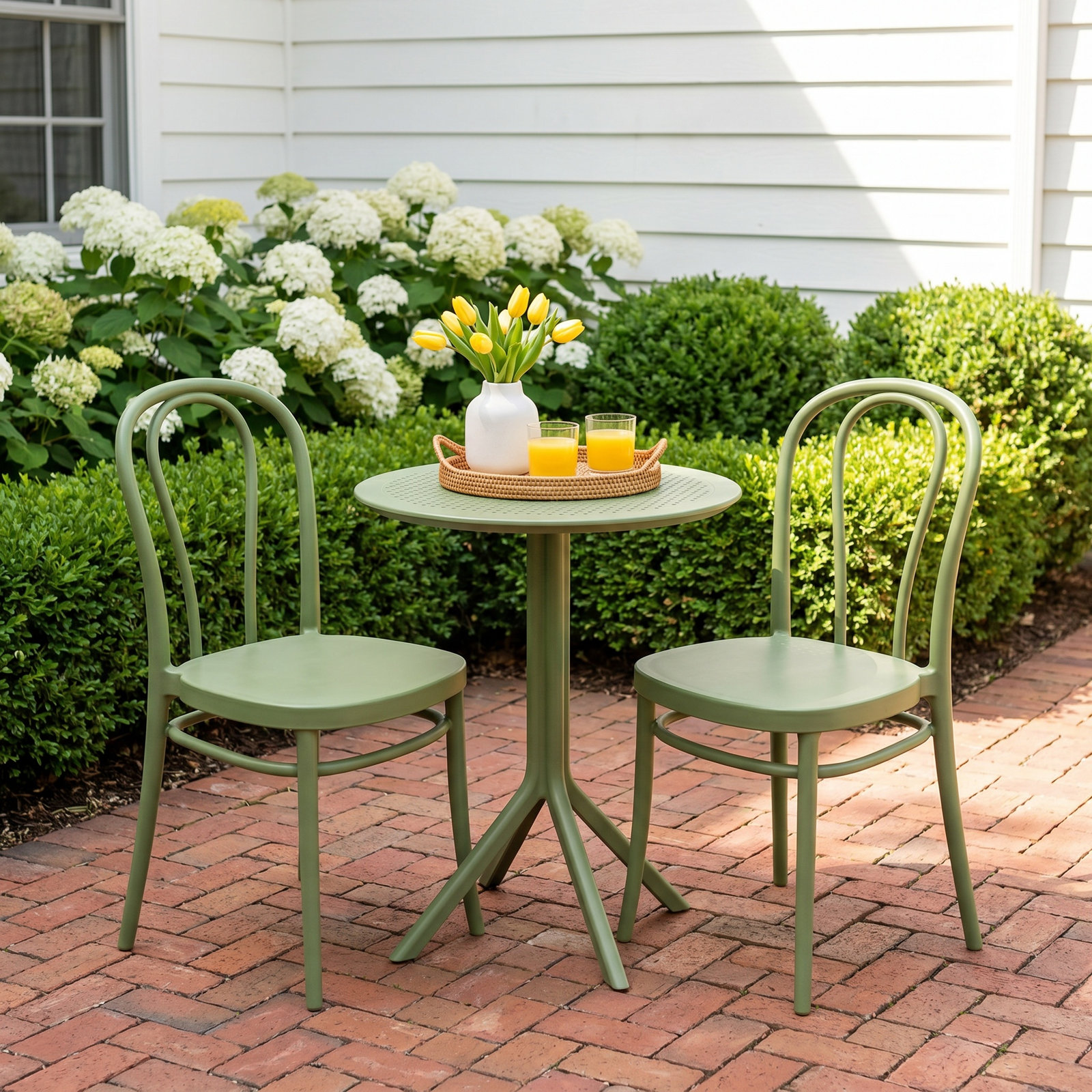 Farrah 24" Patio Bistro Set, Olive Green