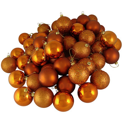 60ct Shatterproof 4-Finish Christmas Ball Ornaments 2.5" (60mm)