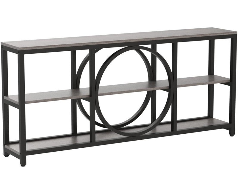 Nunki 70.9'' Console Table, Gray/Black