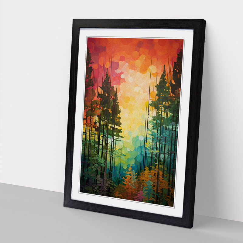 Single Picture Frame Print on Wood, 64cm H x 46cm W, Black Framed