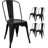 Metal Indoor-Outdoor Chairs Distressed Style Kitchen Dining Chairs Stackable Side Chairs With Back Set Of 4-563561062
