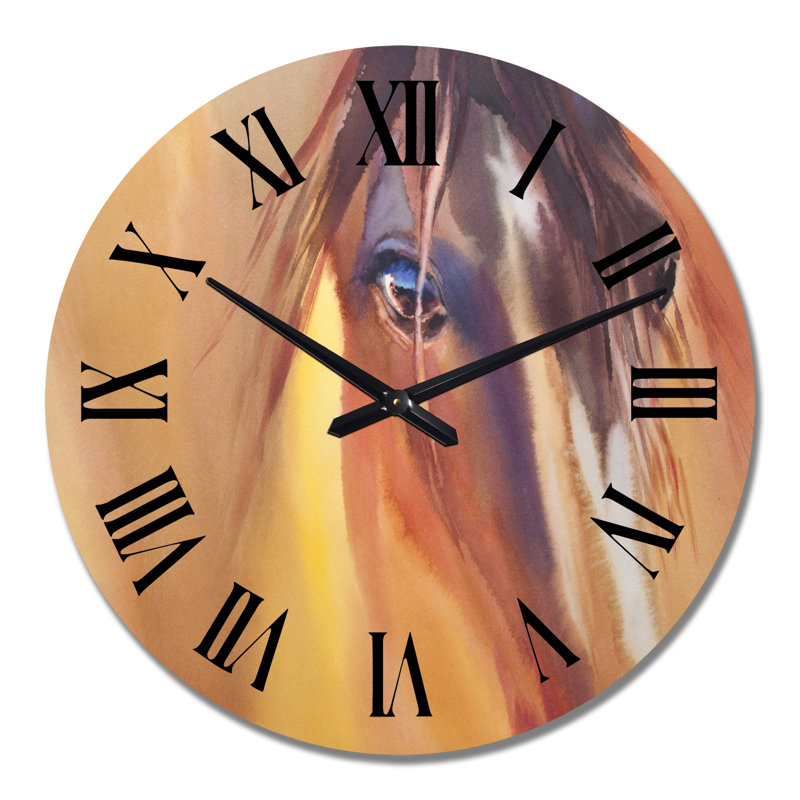 Poulain poulain dans la prairie - Horloge murale, Grand