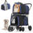 Foldable Pet Stroller with Double Detachable Carriers, Folding Dog Cat Jogger Stroller with Tether-95924707