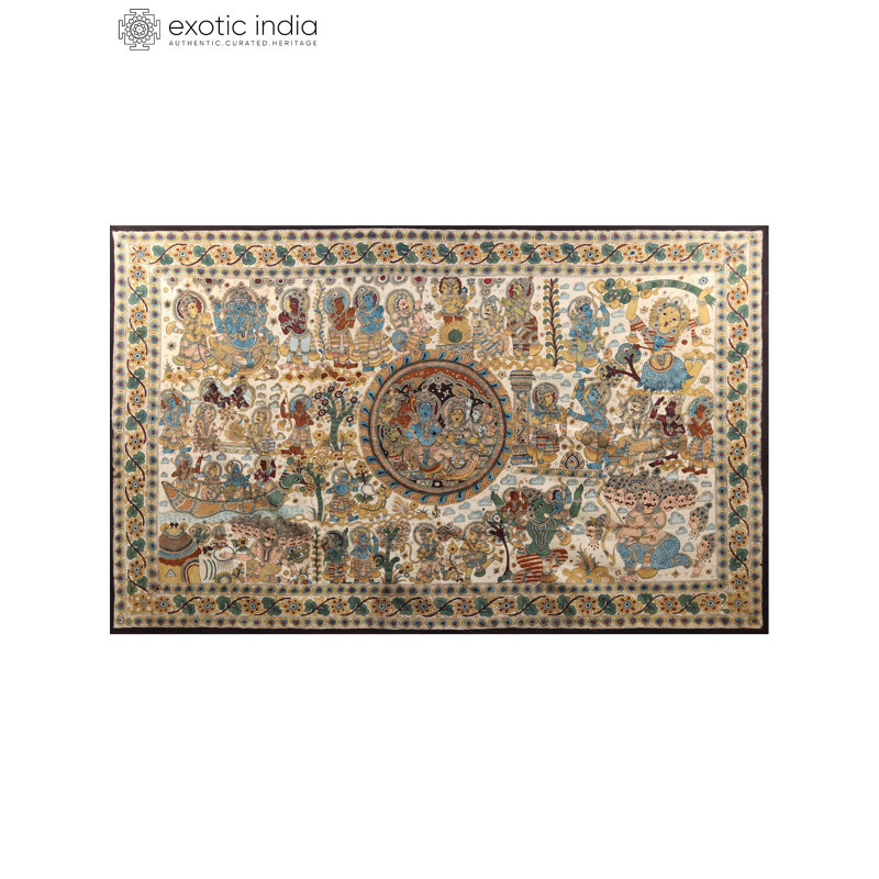 Le Ramayana | Superbe peinture Kalamkari