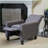Recliners, Contemporary Charcoal Gray Fabric Push Back, Low Profile for Small Spaces | Smoke | Fabric-1092917331