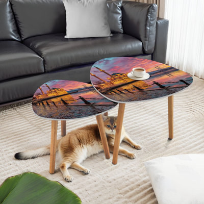Triangle Nesting Coffee Table Set of 2 amazing sunrise ortakoy istanbul End Table Modern Minimalist Side Table Set for Living Room Bedroom
