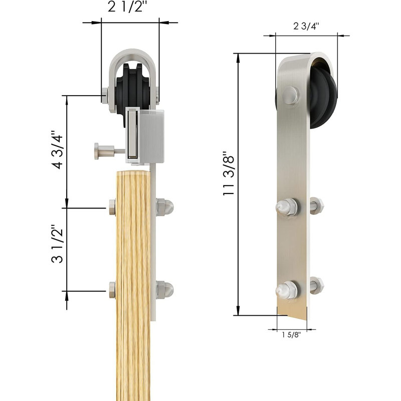 Sliding Standard Single Track Barn Door Hardware Kit, 60 in.