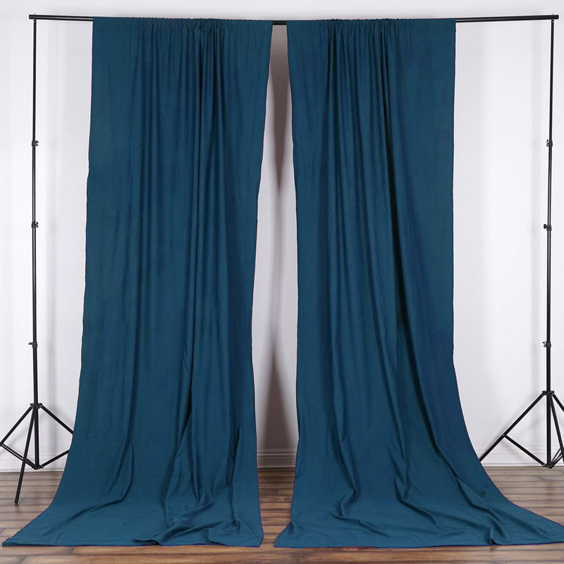 Antion Semi Sheer Curtain Single Panel, 56" x 120", Dark Teal