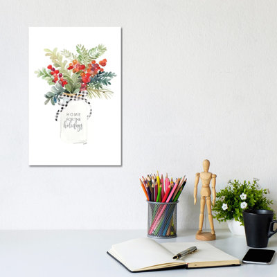 Mason Jar For Christmas by Lanie Loreth - Wrapped Canvas Painting