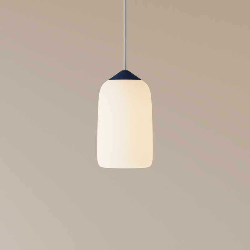 Goby Pendant Light, Midnight, White, 18" H x 9" W x 5.25" D