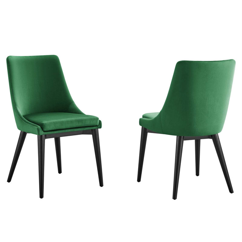 Modway Viscount Performance Velvet Dining Chair, Emerald, 2