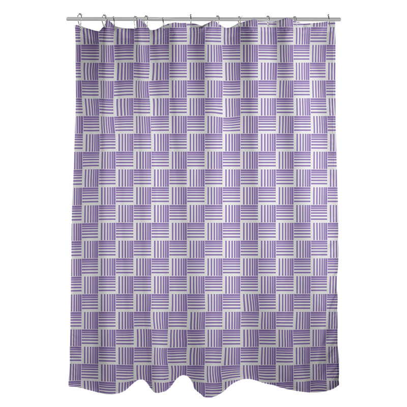 Rideau de douche simple basketweave rayures classic, Mauve