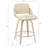 26" Modern Swivel Counter Height Bar Stool with Vegan Leather Upholstery, Curved Back, Bentwood Frame & Chrome Footrest, Ivory/Oak – Melissa by Pipp & Liv (Single)-308113209