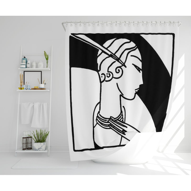 Newcomb Polyester Shower Curtain Set, 168cm H x 168cm W
