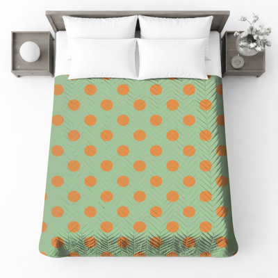 Couvre-lit matelassé à pois orange toutes tailles