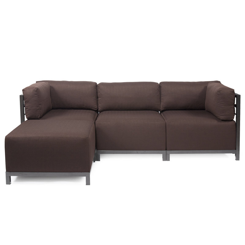 Alyssia Upholstered L-Shaped Sectional Left Hand Facing, Chocolate, Titanium