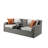 Wicker Patio Sofa With 2 Ottomans
