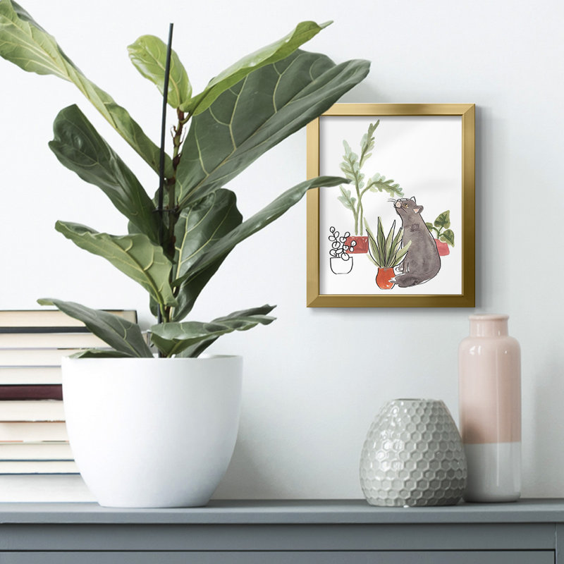 Toile à feuilles caduques I, Toile avec cadre doré, Pas de tapis