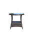 Table basse ronde pour l'extérieur avec 1 table basse en verre trempé transparent