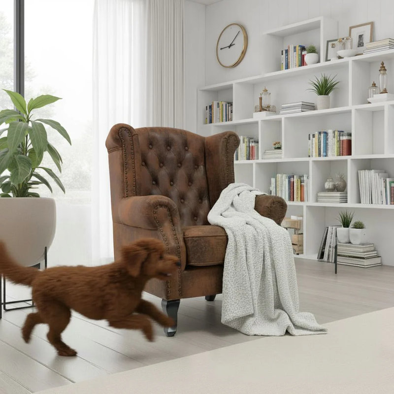 Hansen Balmoral Wingback Chair, Grey