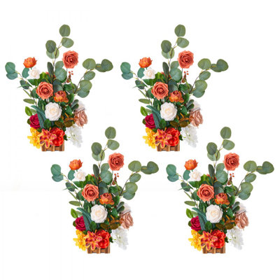 Freestanding Flower Arrangements for Wedding Orange Floral Centerpieces