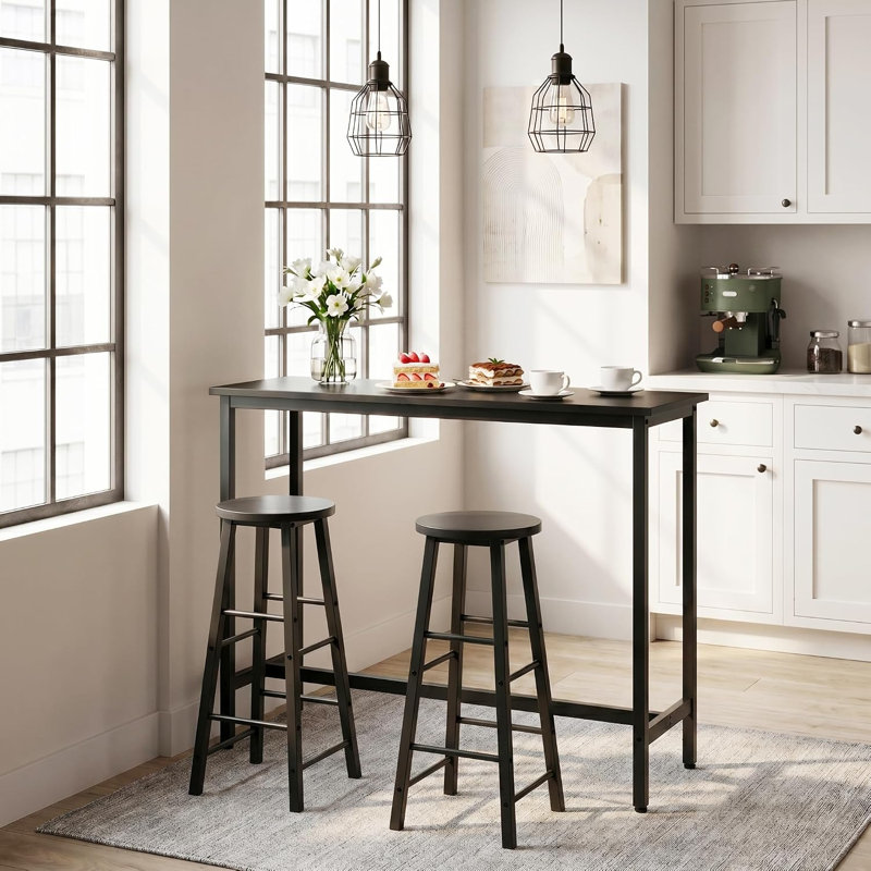 Dequinton Rectangular 120cm L x cm W Dining Table, Black, Black, H100  x L120 x W40cm