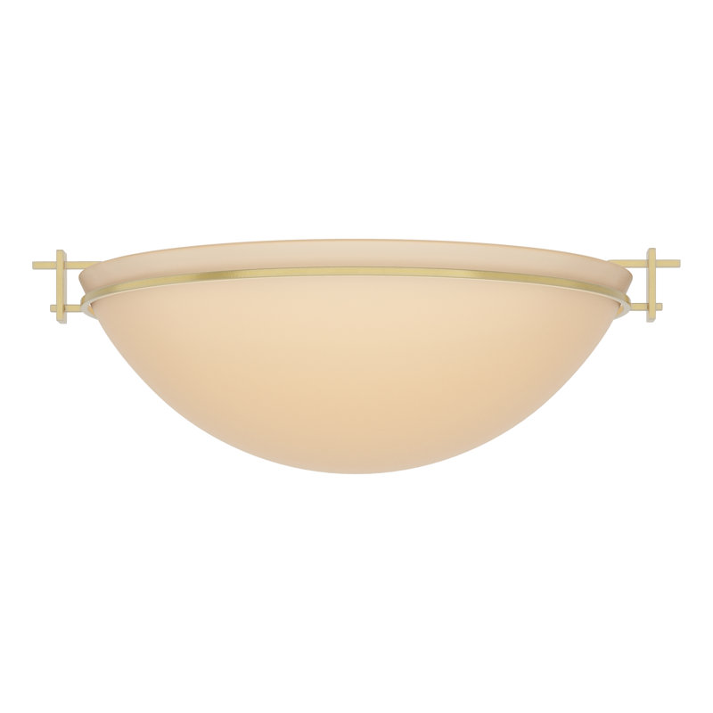 Moonband Semi Flush Mount, Sand, Modern Brass, 6.5" H x 15.9" W x 15.9" D