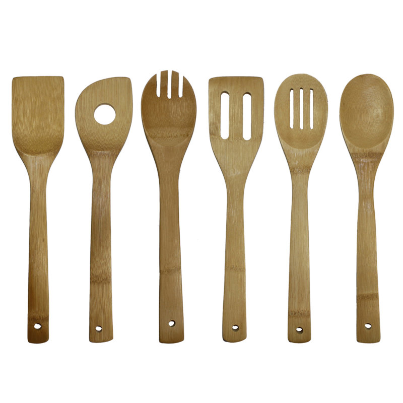 6-Piece Natural Bamboo Cooking Utensil Set